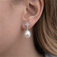 Orecchini Comete Donna in Oro bianco Perla ORP551